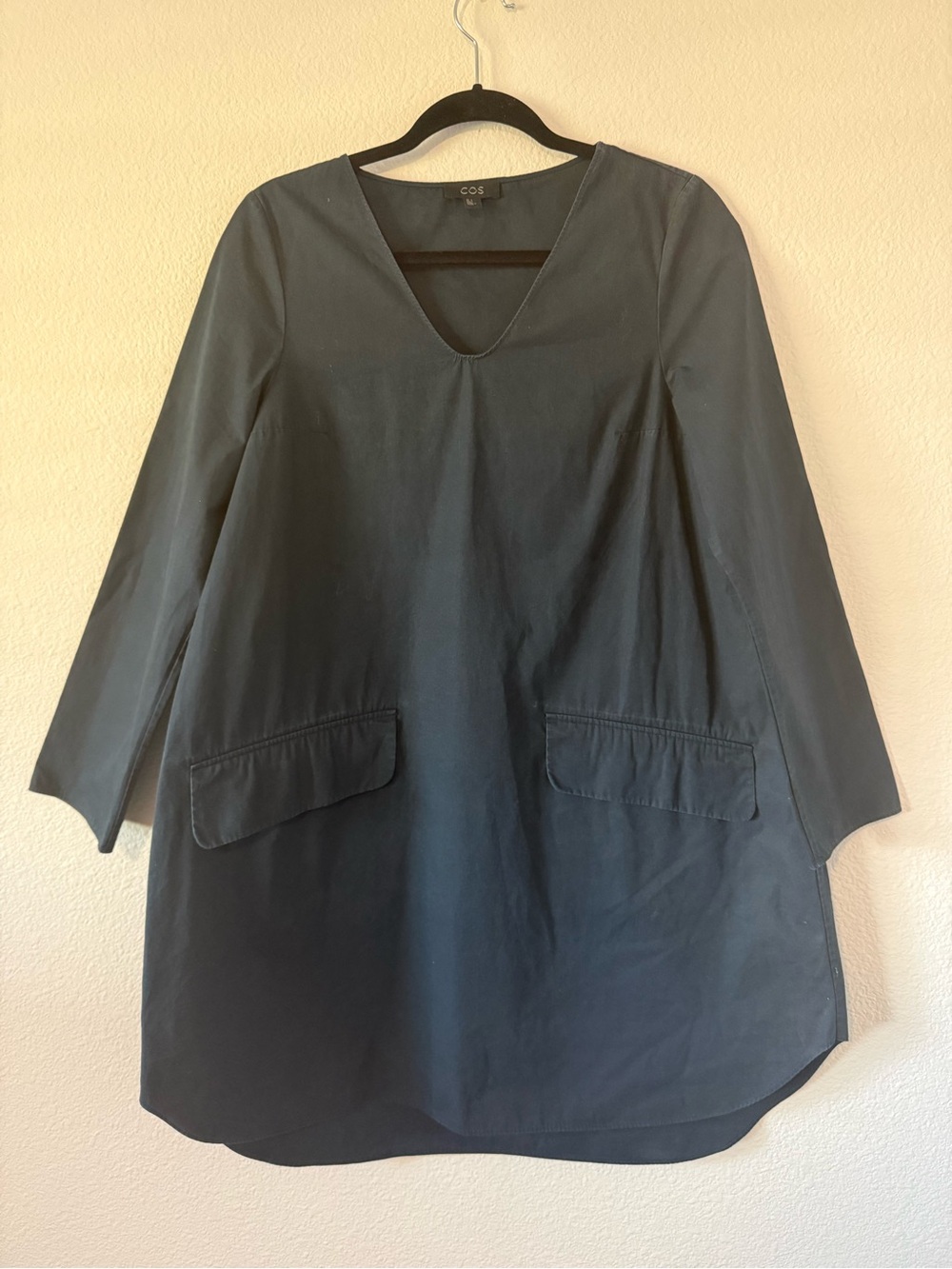 COS Black High-Low Long Sleeve Dress Size 6. V3